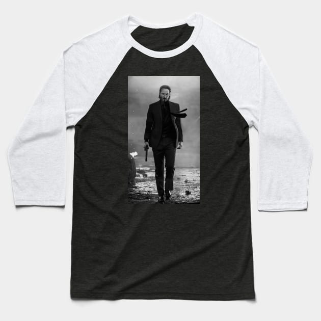 John Wick Baseball T-Shirt by Laris Manis Art